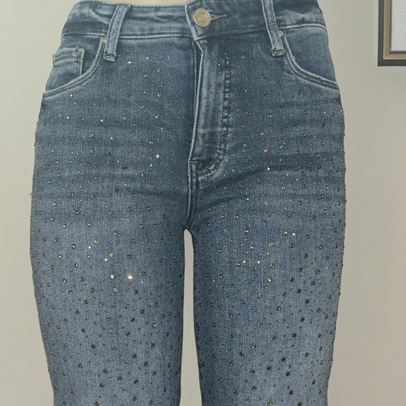 Kut from the Koth Reese Fab Ab Rhinestone HighWaist Ankle Slim Straight Leg Jean - Picture 5 of 8